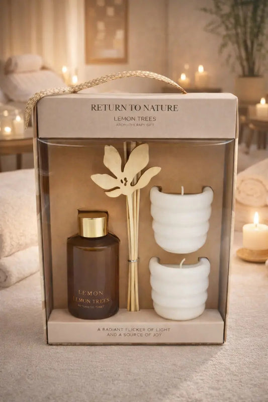 Set Aromático Return To Nature Velas Perfumadas Y Difusor
