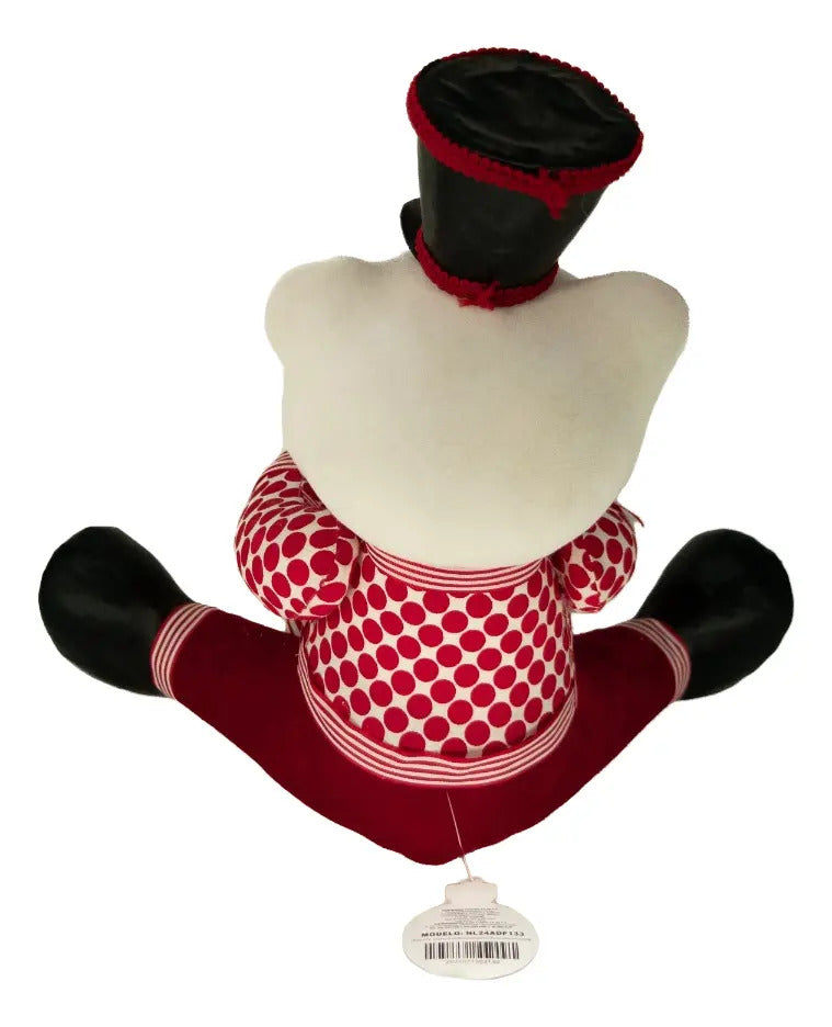 Muñeco Navideño Osito Tamborilero De Terciopelo 32x22x33