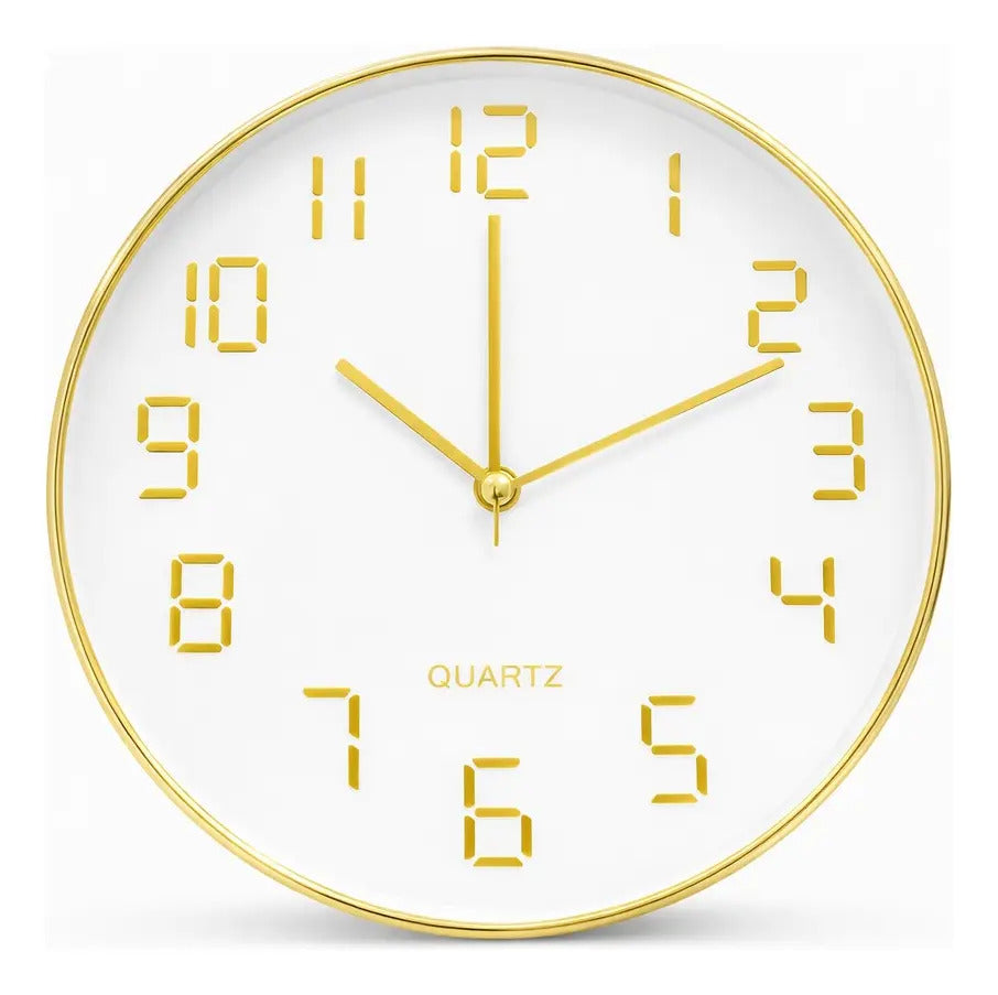 Reloj De Pared Elegante 30x4x30 3 Colores Dorado Rosa Plata