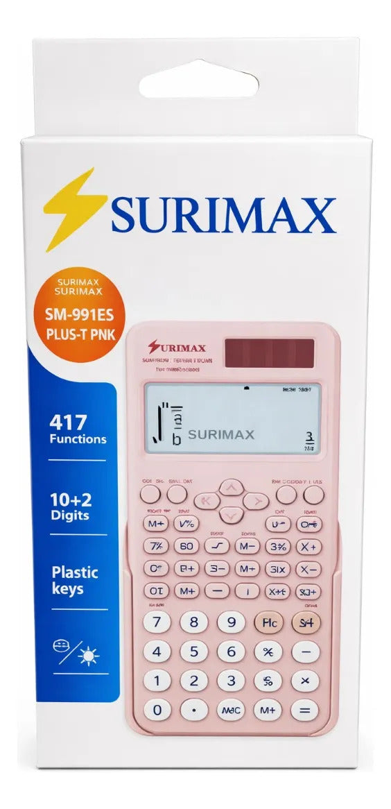 Calculadora Científica Surimax Rosa Solar 417 Funciones