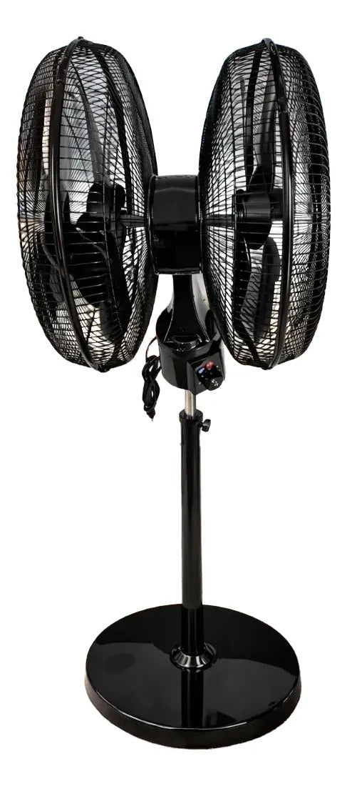 Ventilador Negro Oscilante Doble Cabezal 3 Velocidades