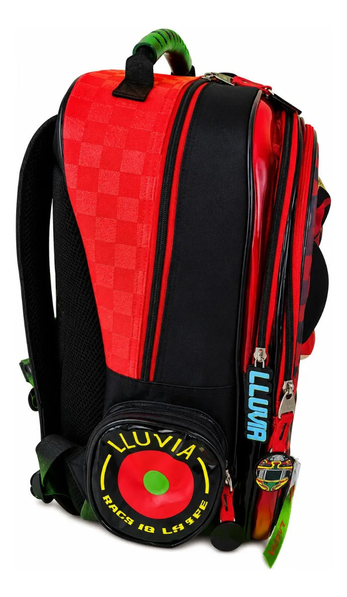 Mochila Lluvia Roja Diseño Auto De Carreras Fórmula Uno