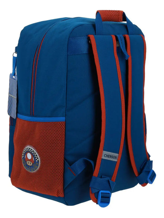 Mochila Grande Chenson Mario Bros Brife Mb70210-9 Azul Liso