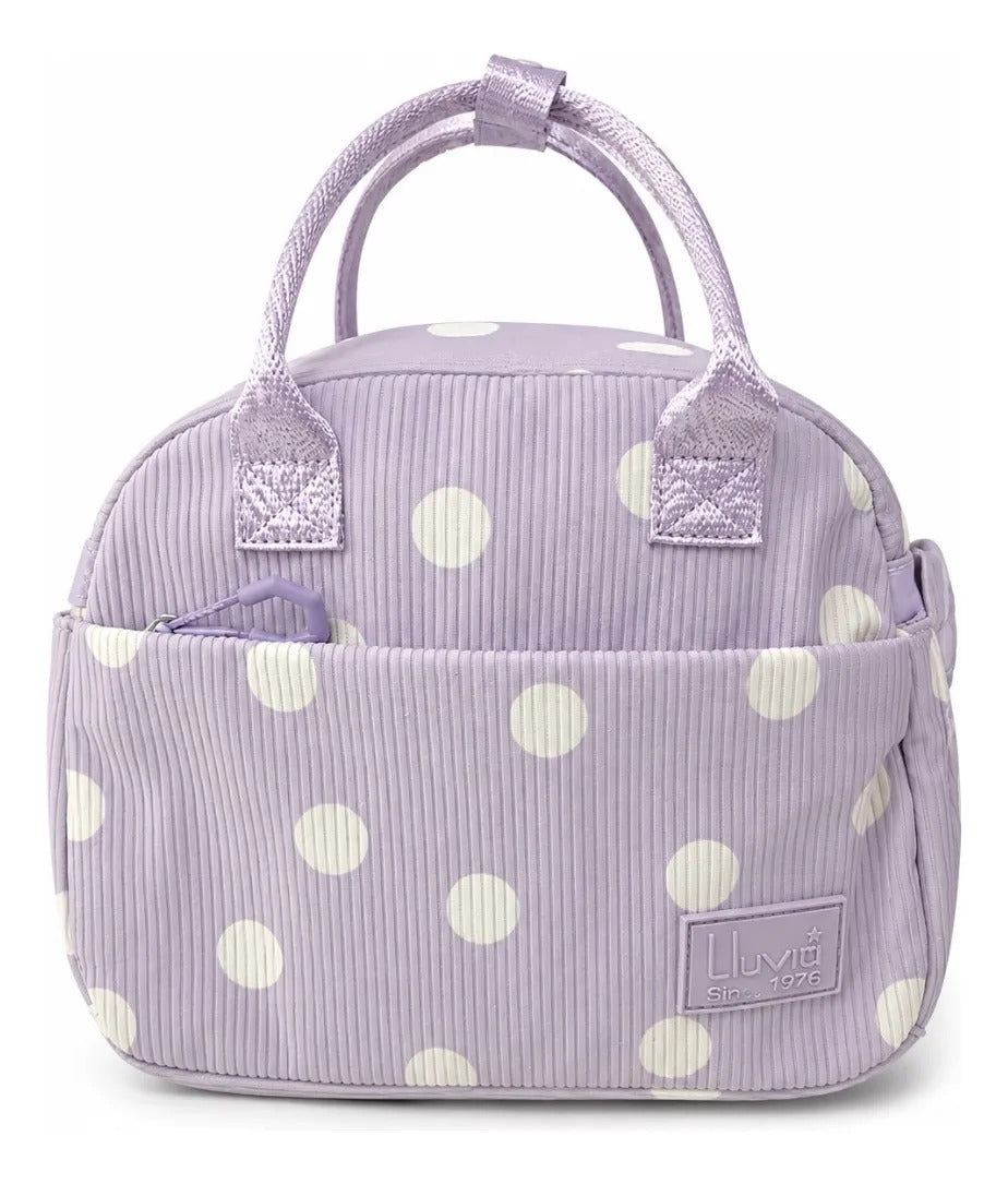 Lonchera Lluvia Color Lila Con Diseño De Polka Dots