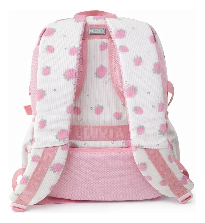 Set 3 Piezas Lluvia Diseño Fresas Mochila Lonchera Lapicera