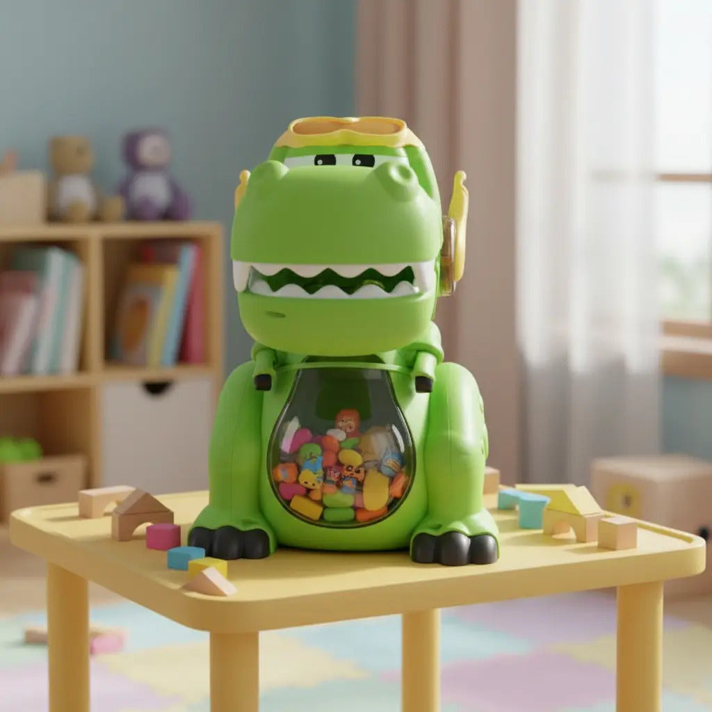 Juguete Dino Organizador Candy Toys Con Luz Y Compartimiento