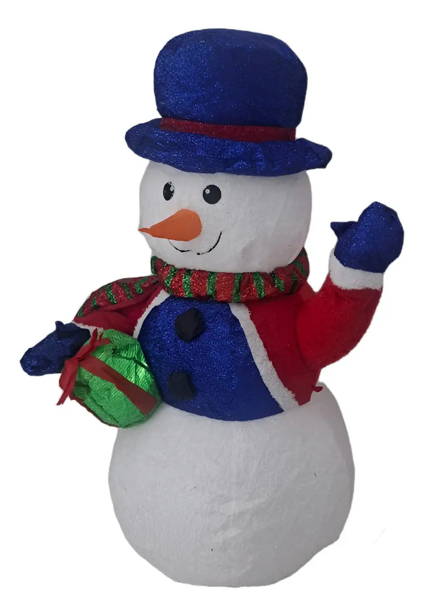 Inflable Navideño Muñeco De Nieve Con Regalo Marca Lluvia