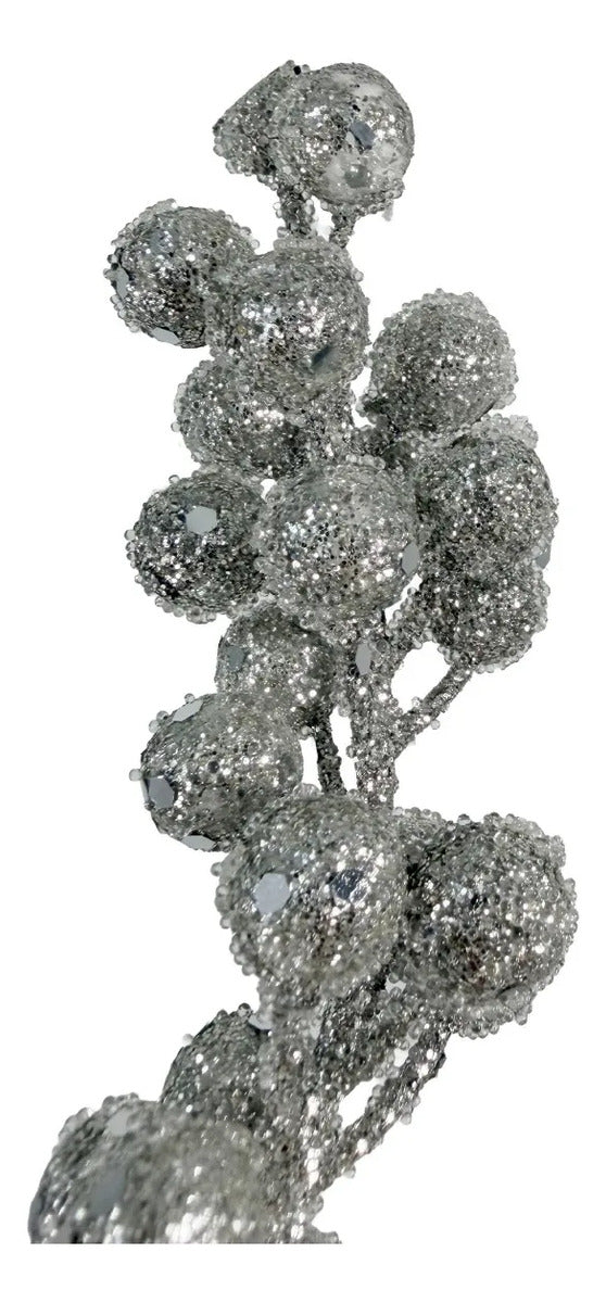 Vara Navideña Lluvia Champagne con Glitter 43cm