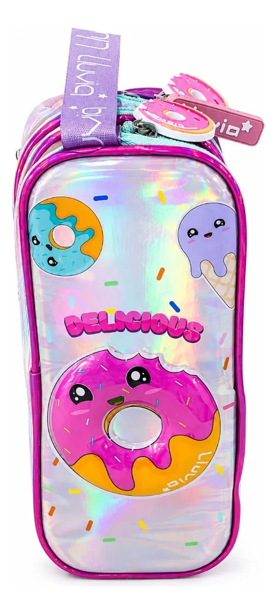 Set Escolar Lluvia Tres Piezas Dona Delicious Holográfica