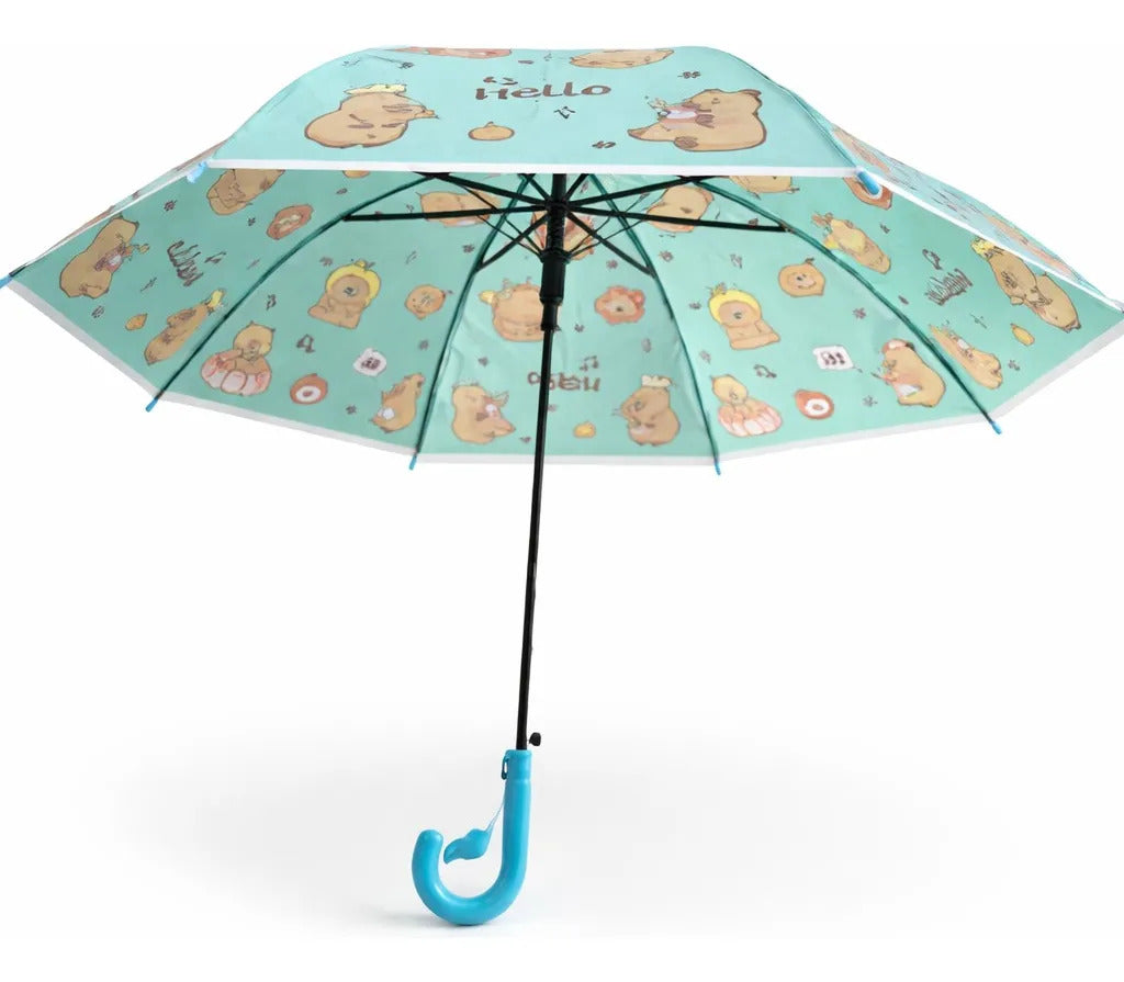 Paraguas Infantil Diseño Capibara 4 Colores 67 Cm 8 Varillas