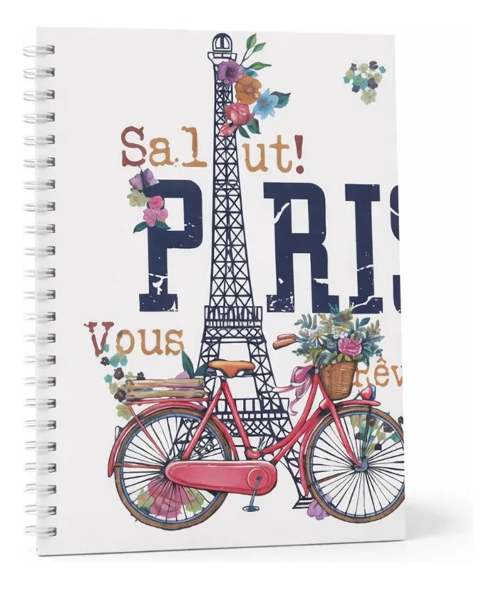 Libreta 3 Piezas Diseño Vintage París Cuadros 5mm Surimax