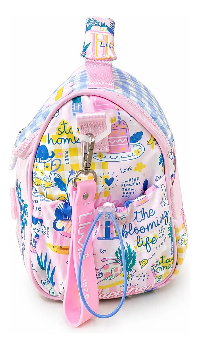 Lonchera Juvenil Lluvia Florería Personalizable Con Velcro
