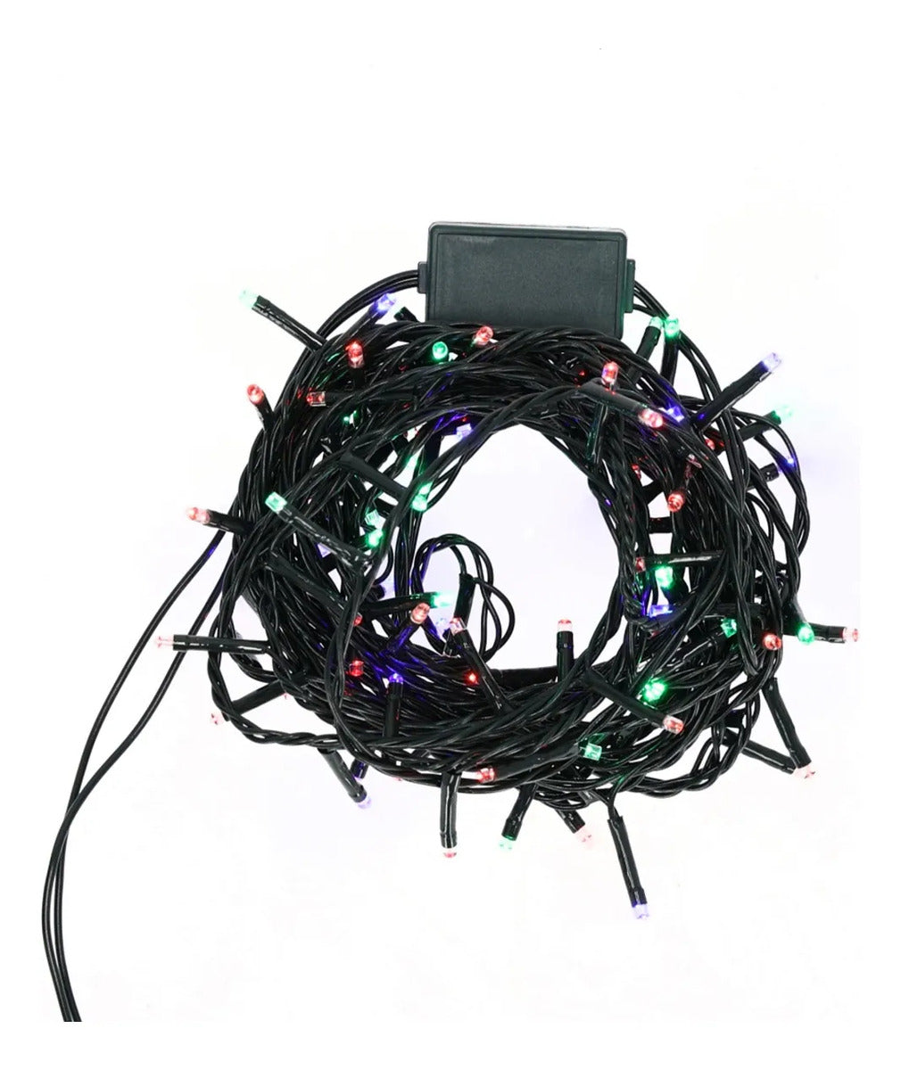 Serie De Luces JL Multicolor 100 Focos V3 Cable Negro