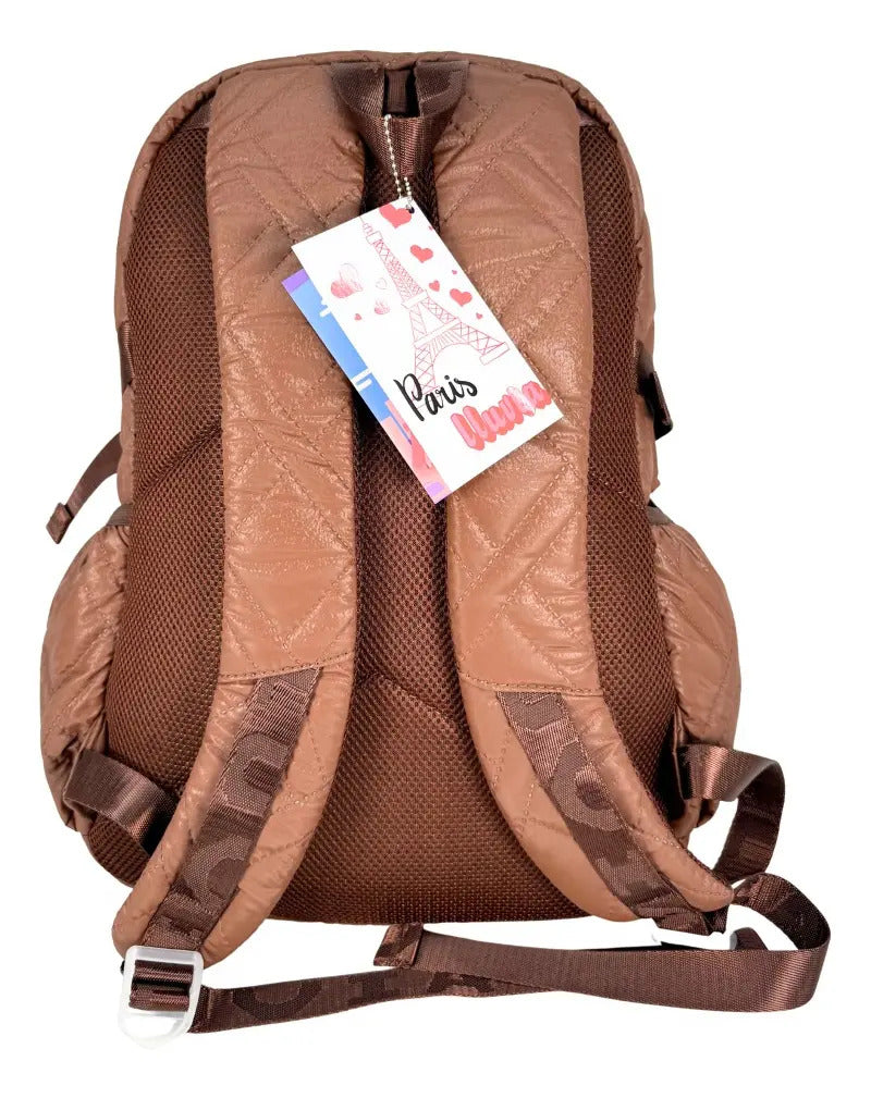 Mochila Juvenil Marca Lluvia Acolchado Marron