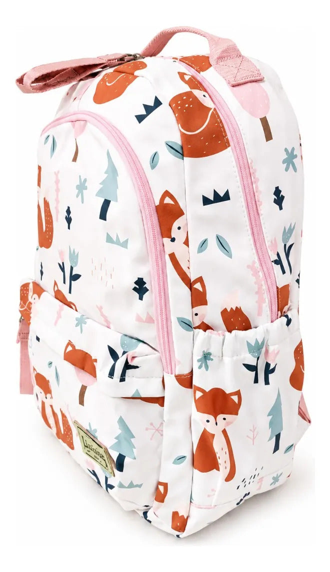 Mochila Escolar Lluvia Zorritos Del Bosque Con Bolsillo Secreto