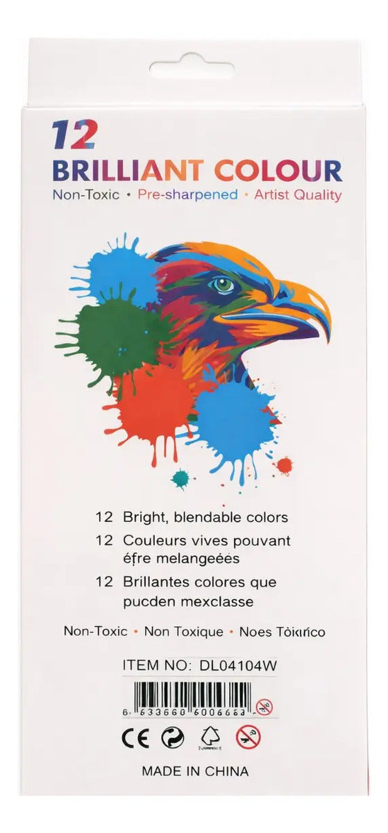 Lápices De Colores Acuarelables 12 Pzas Efecto Acuarela