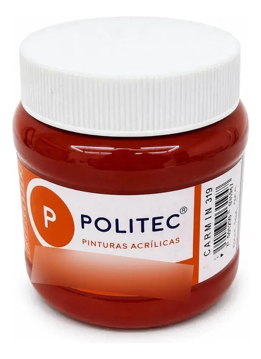 Pintura Acrílica Carmín Politec 250 Ml Ideal Para Proyectos