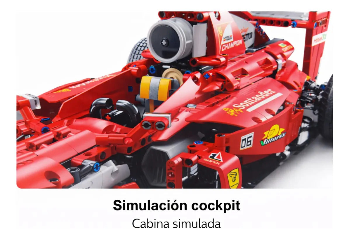 Carro Tipo Fórmula 1 Rojo De Bloques 1698 Piezas Escala 1.8