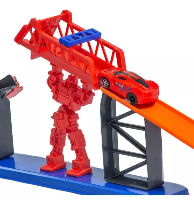 Pista Armable De Autos Con Robot Rampa Track Racing