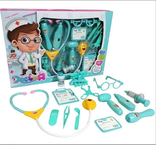 Set Doctor Infantil 15 Piezas Estetoscopio Con Luz Y Sonido