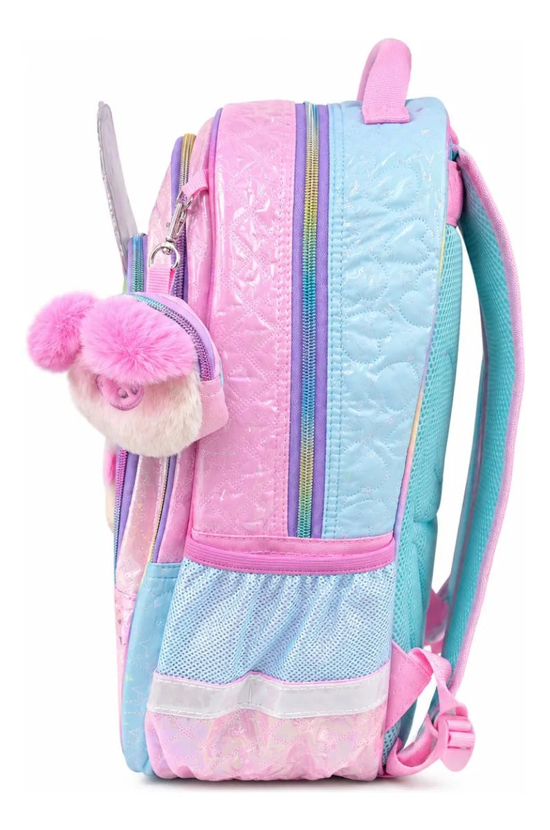 Mochila Lluvia Diseño Puerquito Con Monedero Felpa Glitter