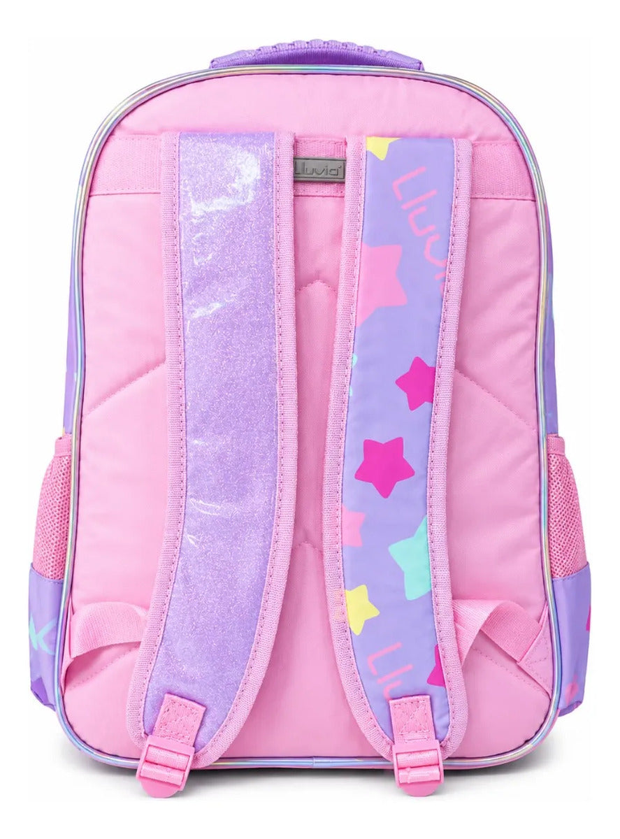 Set Tres Piezas Lluvia Gatita Meow Lila Rosa Con Luz Led