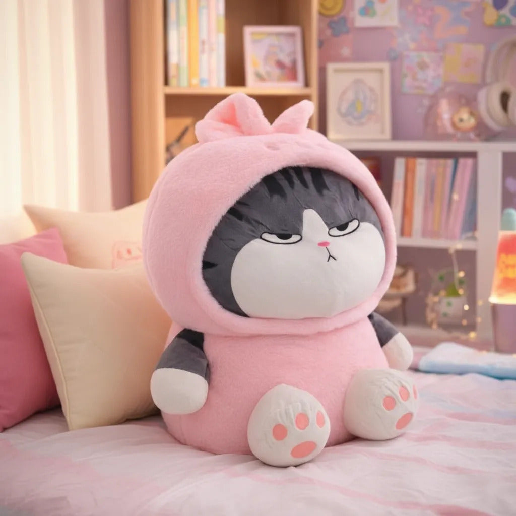Peluche Gato Lucifer Con Disfraz Panda/conejo 45x32x48 Candy
