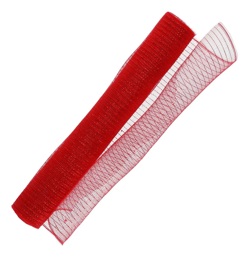 Malla Navideña lluvia Roja Brillante 9 Metros X 52 Cm