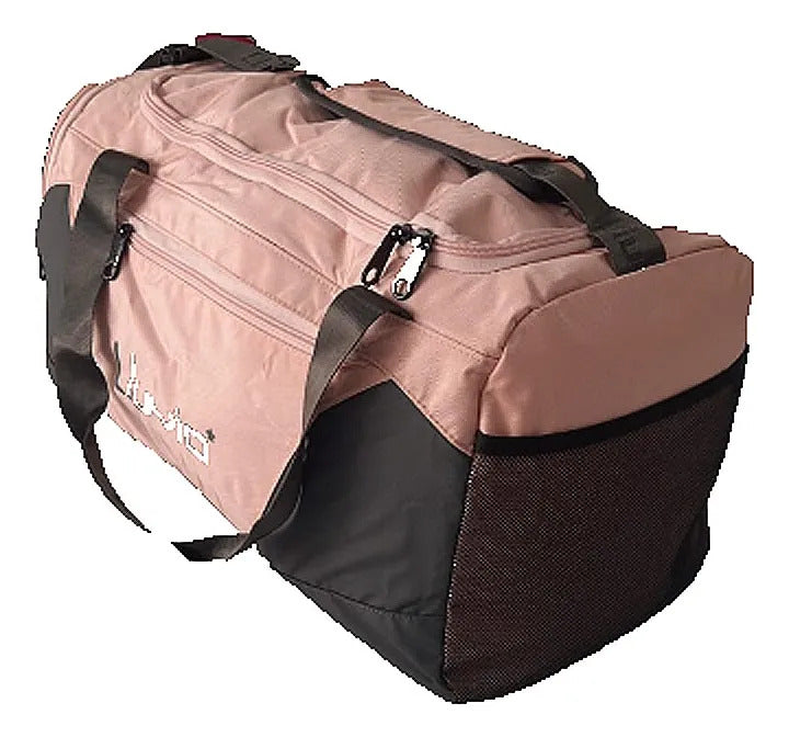 Maleta Deportiva Lluvia Durazno Gris Amplia Para Viaje
