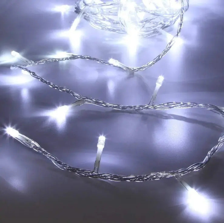 Serie Navideña 200 Blanco Frío Ideal Para Decoración 10m