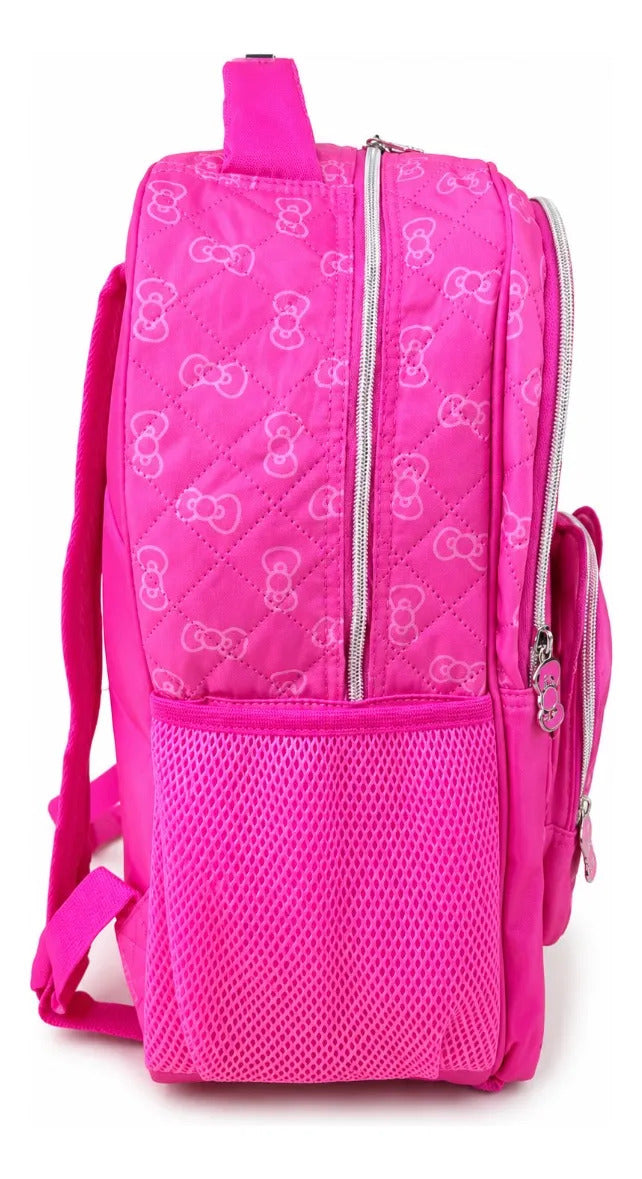 Mochila Primaria Hello Kitty Acolchonada Rosa Con Moños