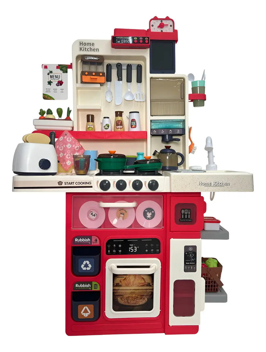 Cocina Infantil Marca Candy Toys Rosa Con 101 Piezas