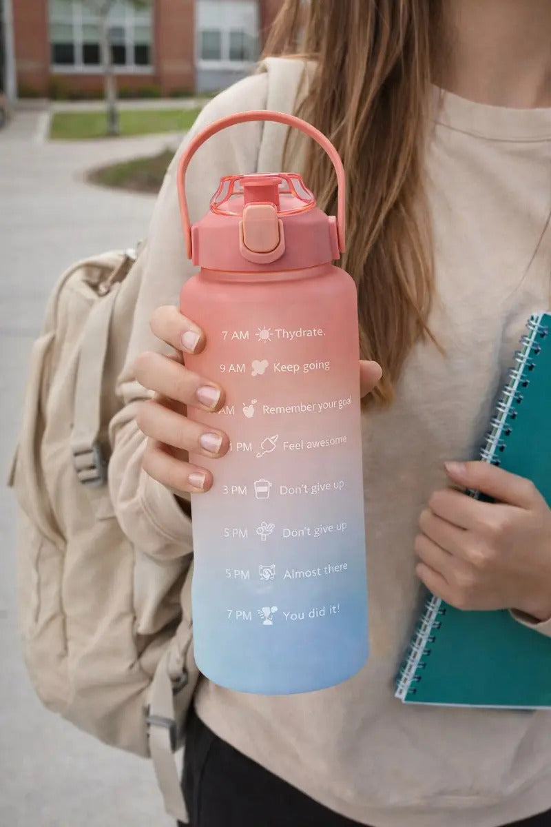 Vaso 2000ml Degradado Bpa Free Con Boquilla Y Stickers 3d