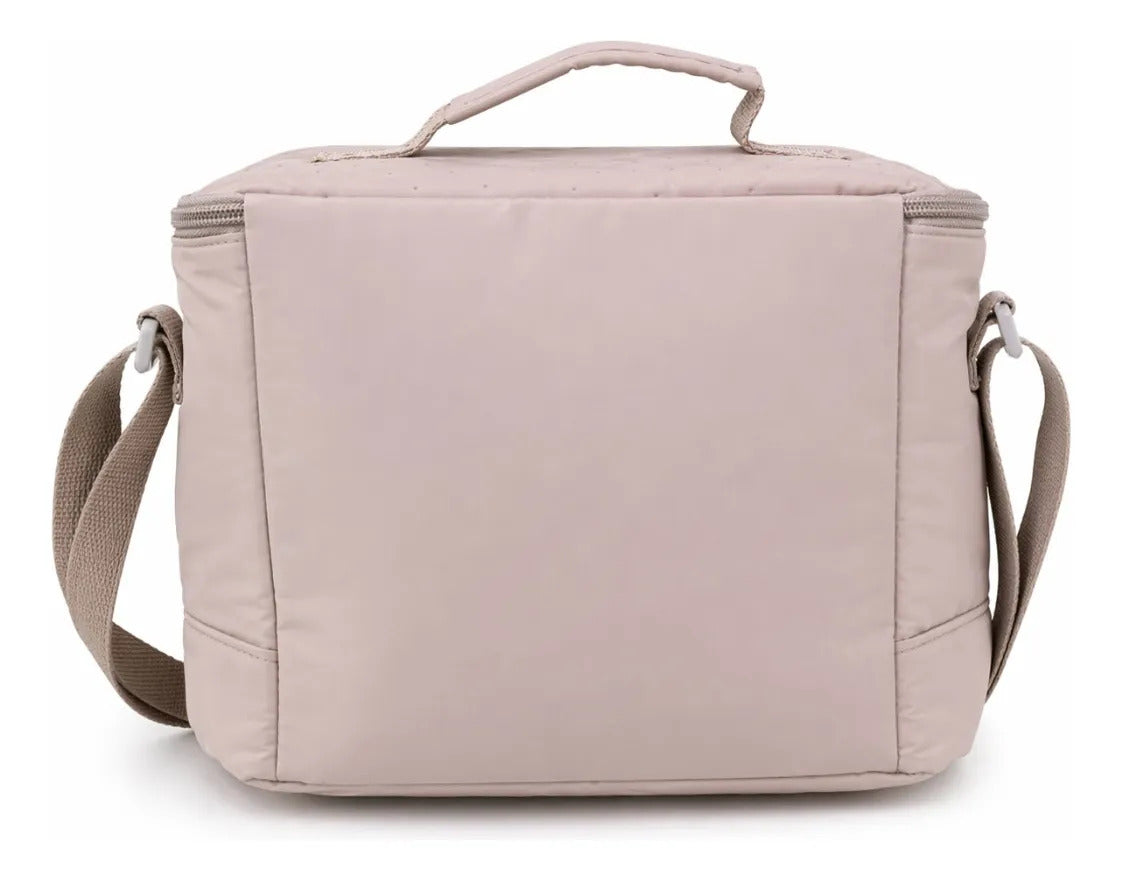 Lonchera Urbania Beige Rosado Diseño Acolchado Elegante
