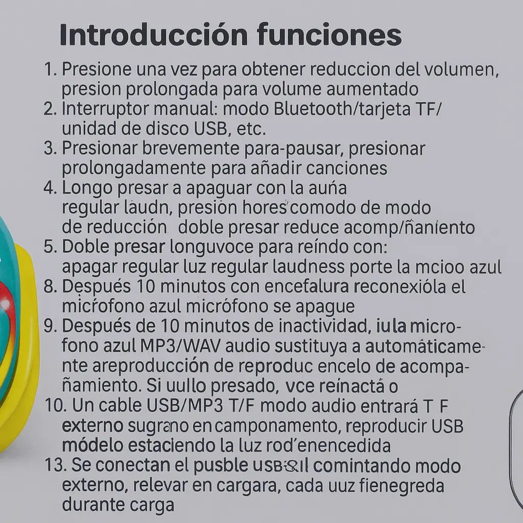 Micrófono Bluetooth Infantil Candy Toys Con Bocina Led