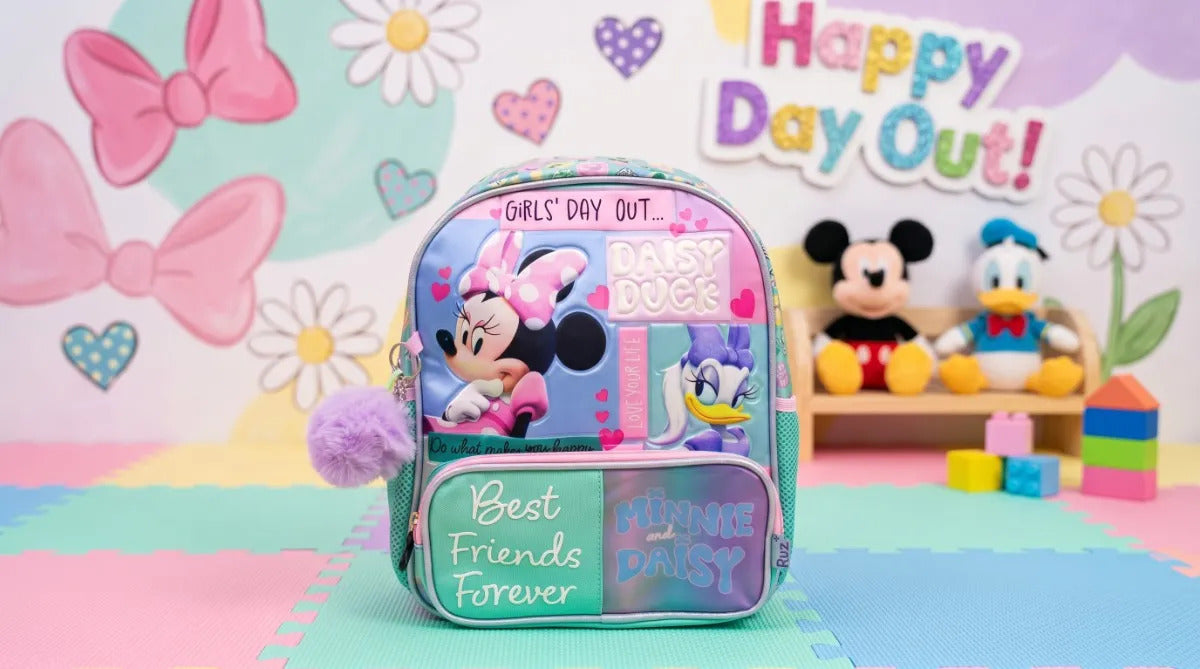 Mochila Kinder Ruz Minnie Mouse Daisy Duck Colores Pastel