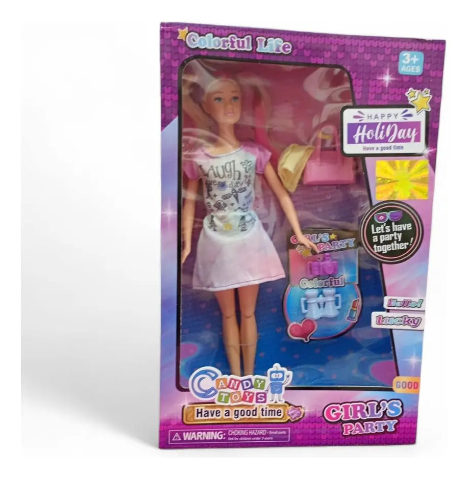 Muñeca Candy Toys Colorful Life Incluye 4 Accesorios
