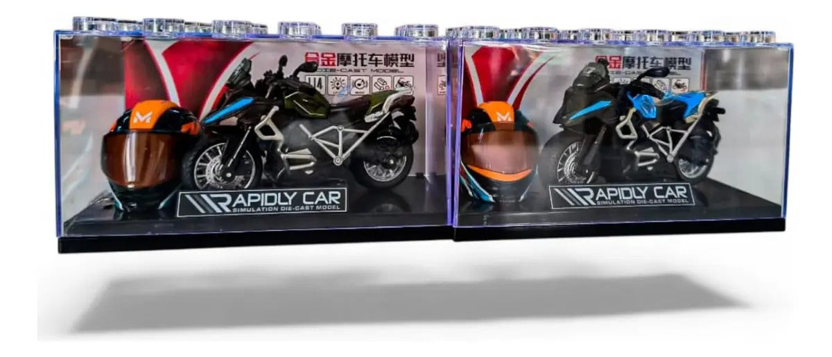 Moto A Fricción Candy Toys Escala 1:14 Con Casco Azul