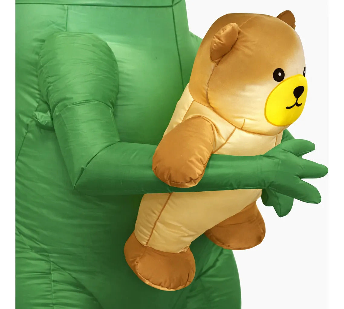Inflable Navideño Dinosaurio Con Peluche 180x120x90