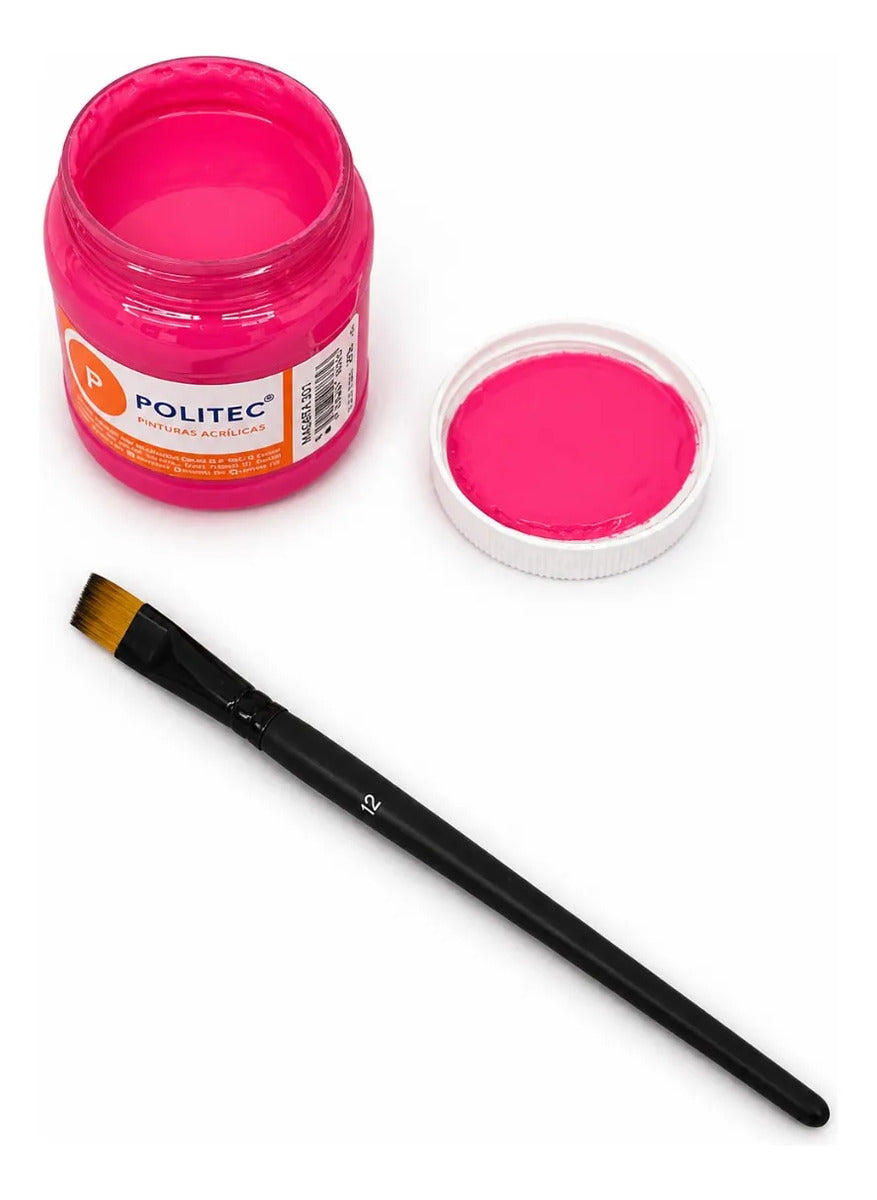 Pintura Acrílica Politec Rosa Mexicano 250 Ml Para Arte