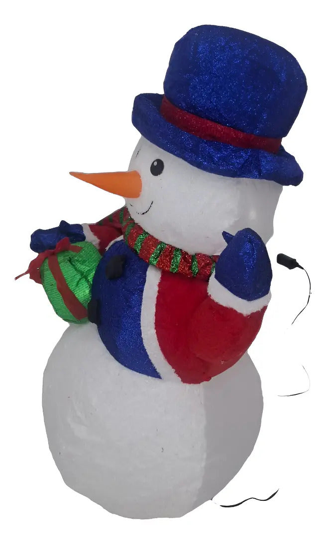 Inflable Navideño Muñeco De Nieve Con Regalo Marca Lluvia