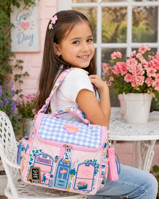 Lonchera Juvenil Lluvia Florería Personalizable Con Velcro