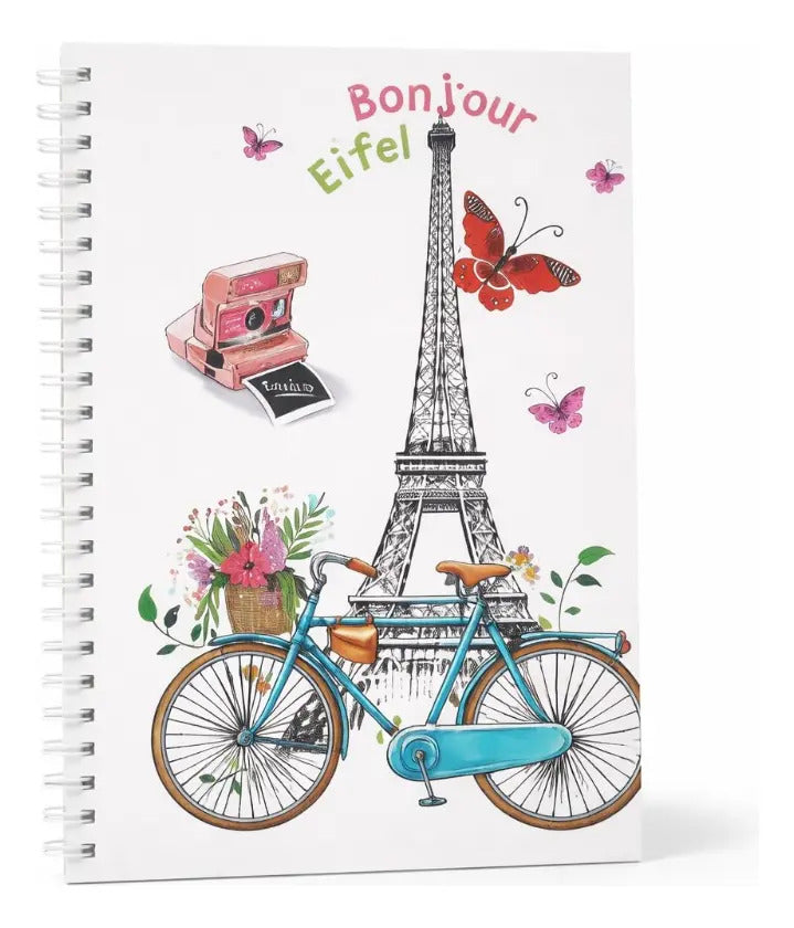 Libreta 3 Piezas Diseño Vintage París Cuadros 5mm Surimax