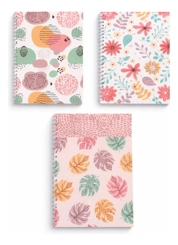 Libretas 3 Piezas Diseño Botánico Cuadro Chico Surimax
