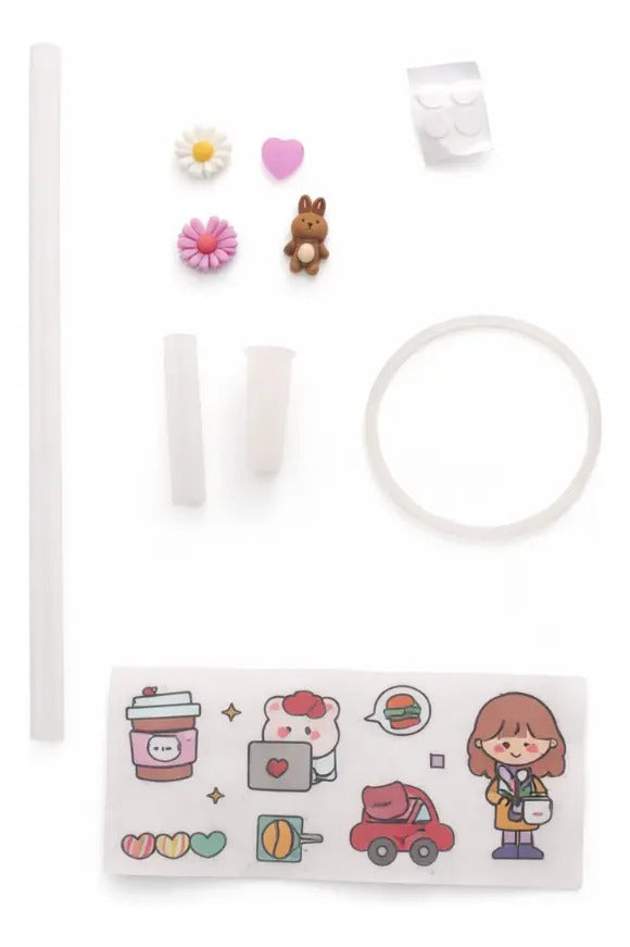Vaso 2000ml Degradado Bpa Free Con Boquilla Y Stickers 3d