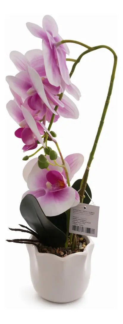 Orquídea Phalaenopsis Artificial En Maceta 3 Colores 42 Cm