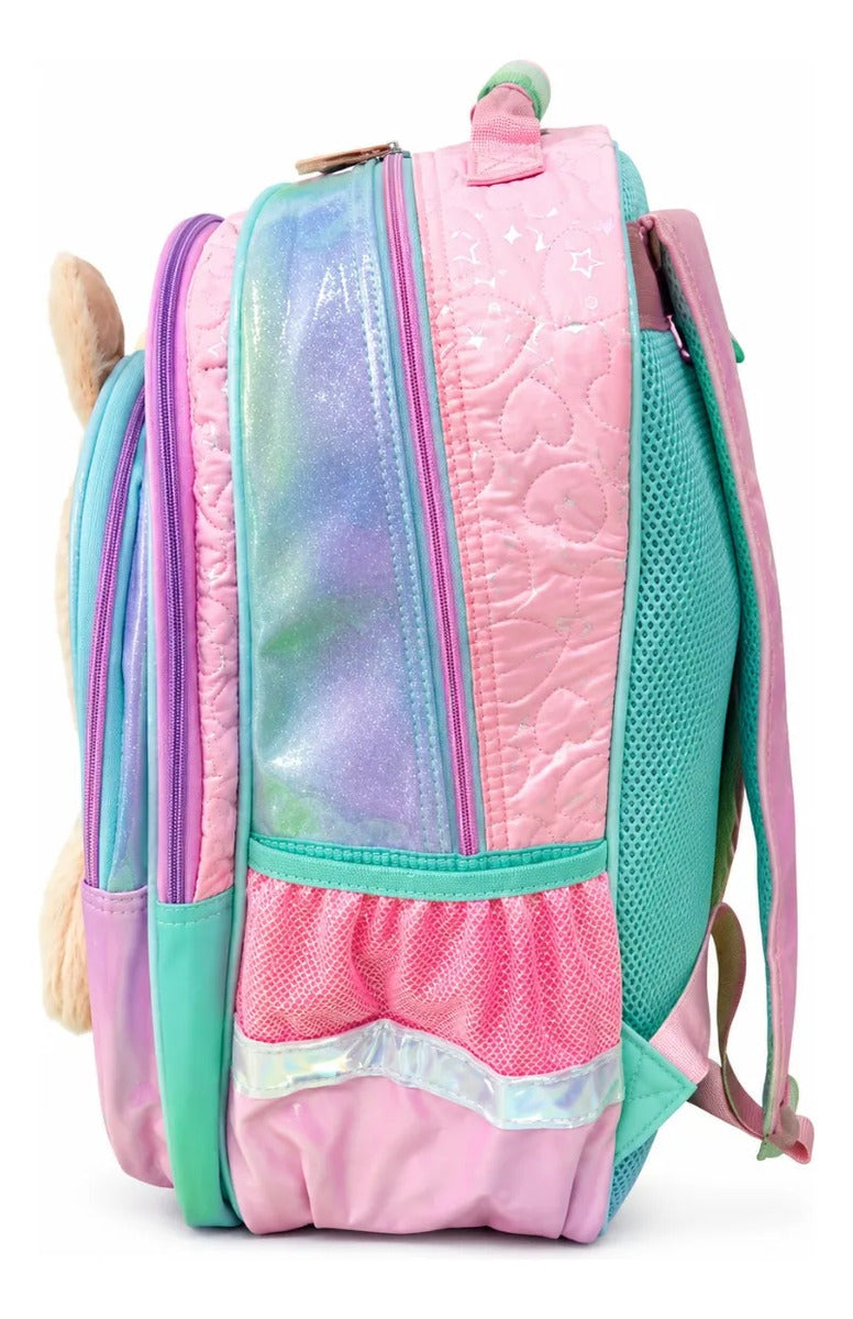 Mochila Monster Disfrazado De Conejito Durazno Con Spinner