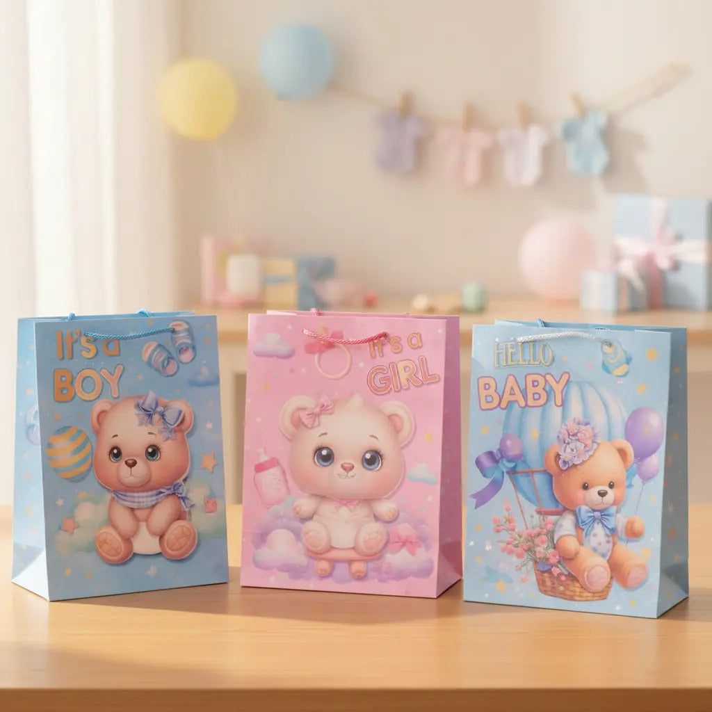 Bolsas De Regalo Una Docena Baby Shower Osito Bebé Surimax