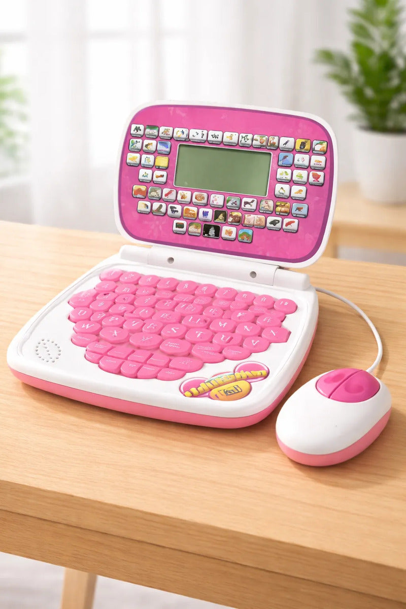 Laptop Juguete Educativa Infantil Español  Rosa Y Azul Candy