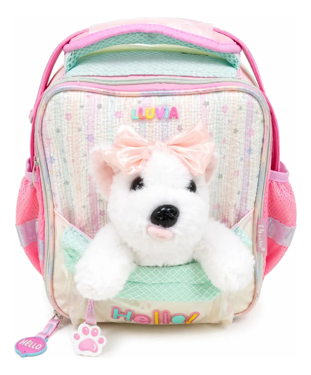 Set De Mochila Primaria Lluvia Diseño Perrito Tres Piezas